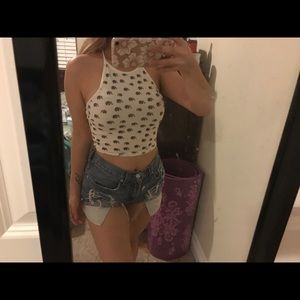 PACSUN ELEPHANT PRINT HALTER TOP